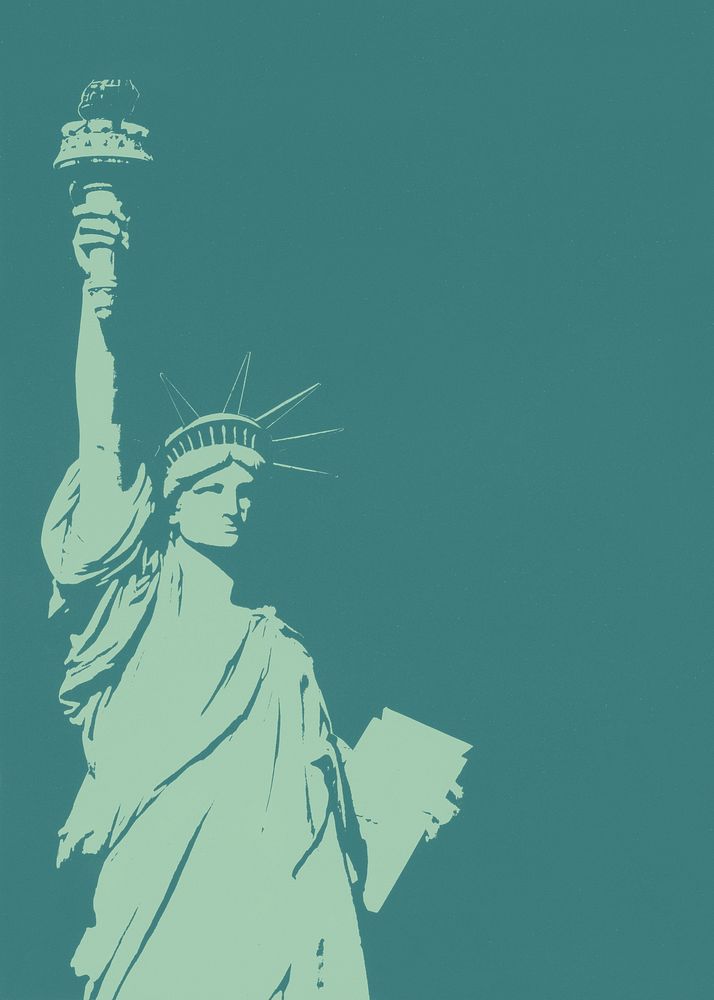 Statue of Liberty, New York's famous landmark. Remixed by rawpixel.
