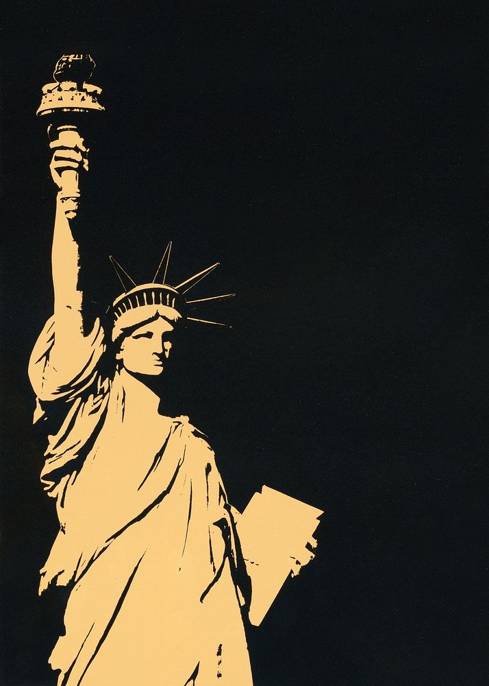 Statue of Liberty, New York's famous landmark.   Remixed by rawpixel.