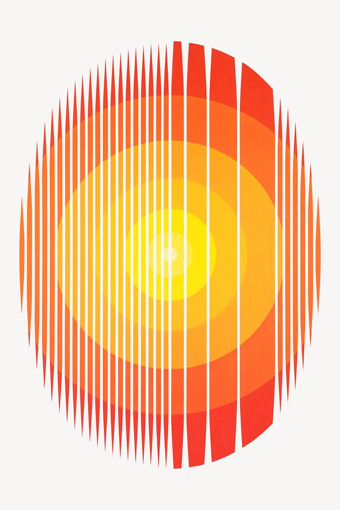 Abstract gradient orange oval shape illustration.  Remixed by rawpixel.