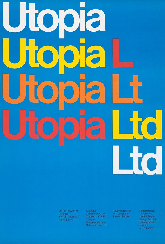 Utopia Ltd.  (1969) vintage poster by Dietmar R. Winkler. Original public domain image from the Library of Congress.…