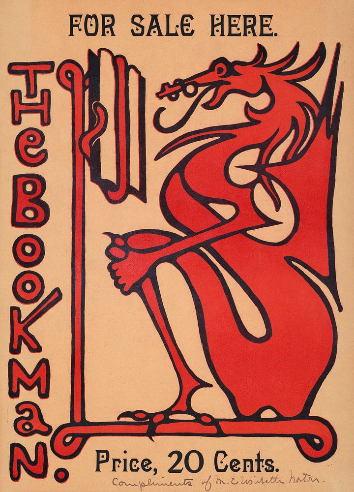 The Bookman. For sale here. Price 20 cents (1890) vintage poster by M. Elisabeth Norton. Original public domain image from…