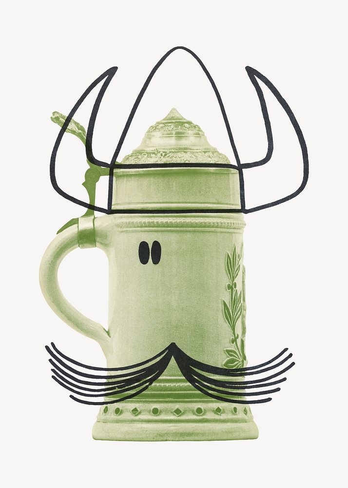 Viking jug illustration.   Remixed by rawpixel.
