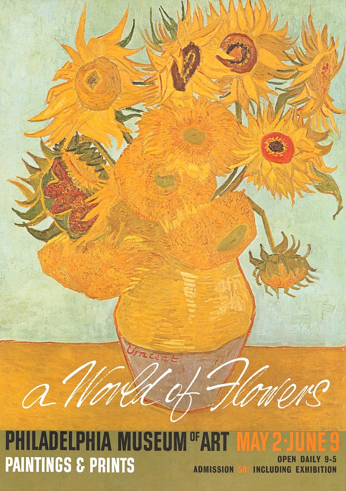 Van Gogh's A world of flowers poster (1964). Original public domain image from the Library of Congress. Digitally enhanced…