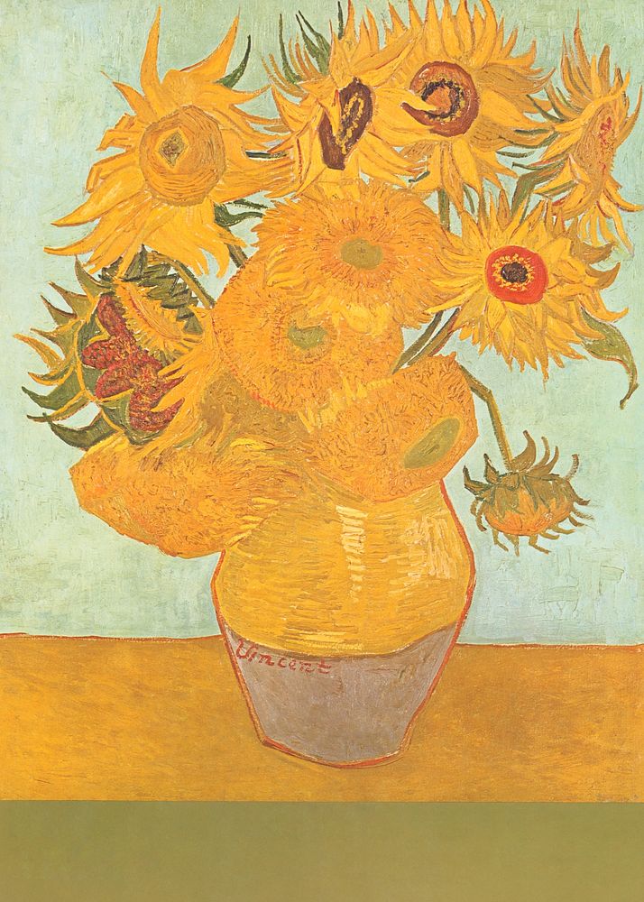 Van Gogh's A world of flowers poster.   Remixed by rawpixel.