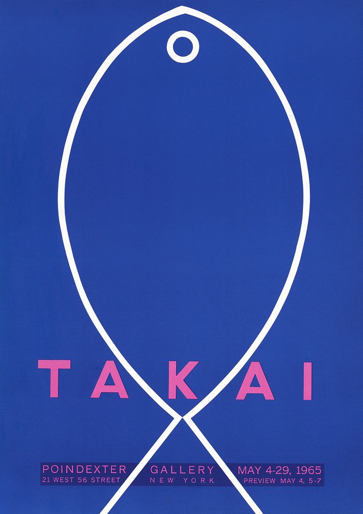 Takai (1965) blue vintage poster by Poindexter Gallery. Original public domain image from the Library of Congress. Digitally…