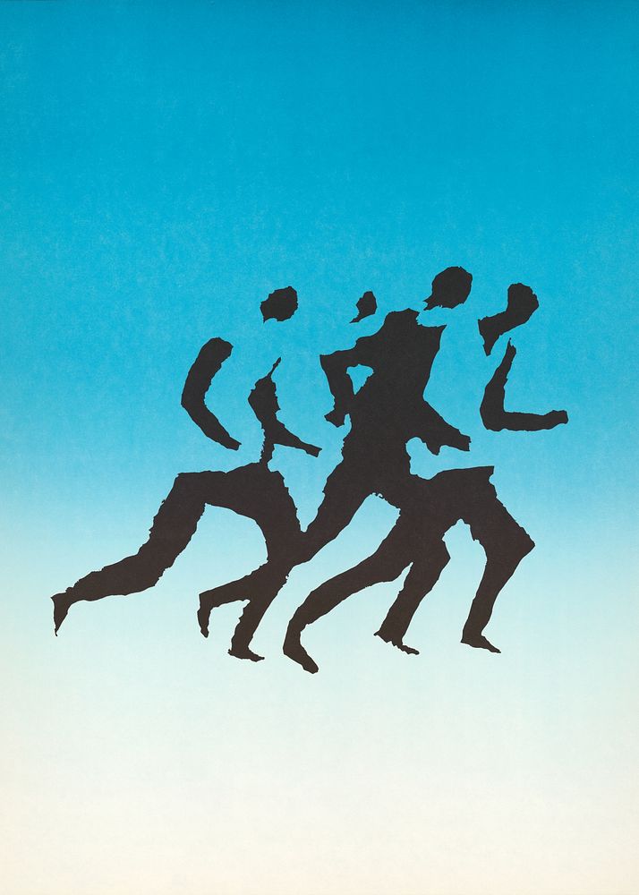 Silhouette runner, sport illustration.  Remixed by rawpixel.