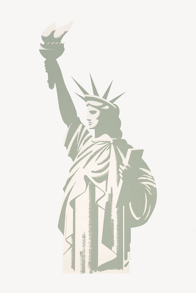 Statue of Liberty, New York's famous landmark.   Remixed by rawpixel.
