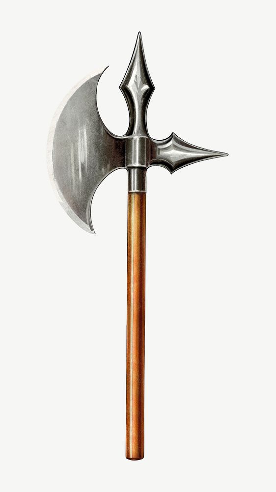 Battle ax, object clipart psd.   Remixed by rawpixel.