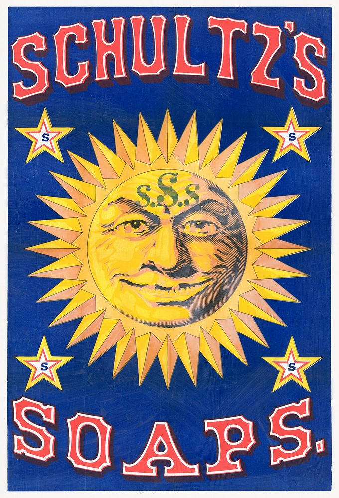 Schultz's soaps (1890) vintage sun poster.  Original public domain image from the Library of Congress. Digitally enhanced by…