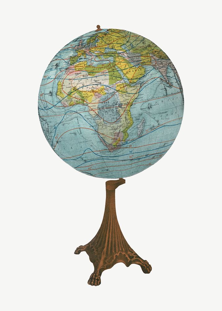 Geography globe, object clipart psd.   Remixed by rawpixel.
