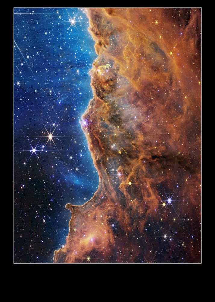 Carina Nebula poster background. Original public domain image from NASA&rsquo;s James Webb Space Telescope (NIRCam Compass…