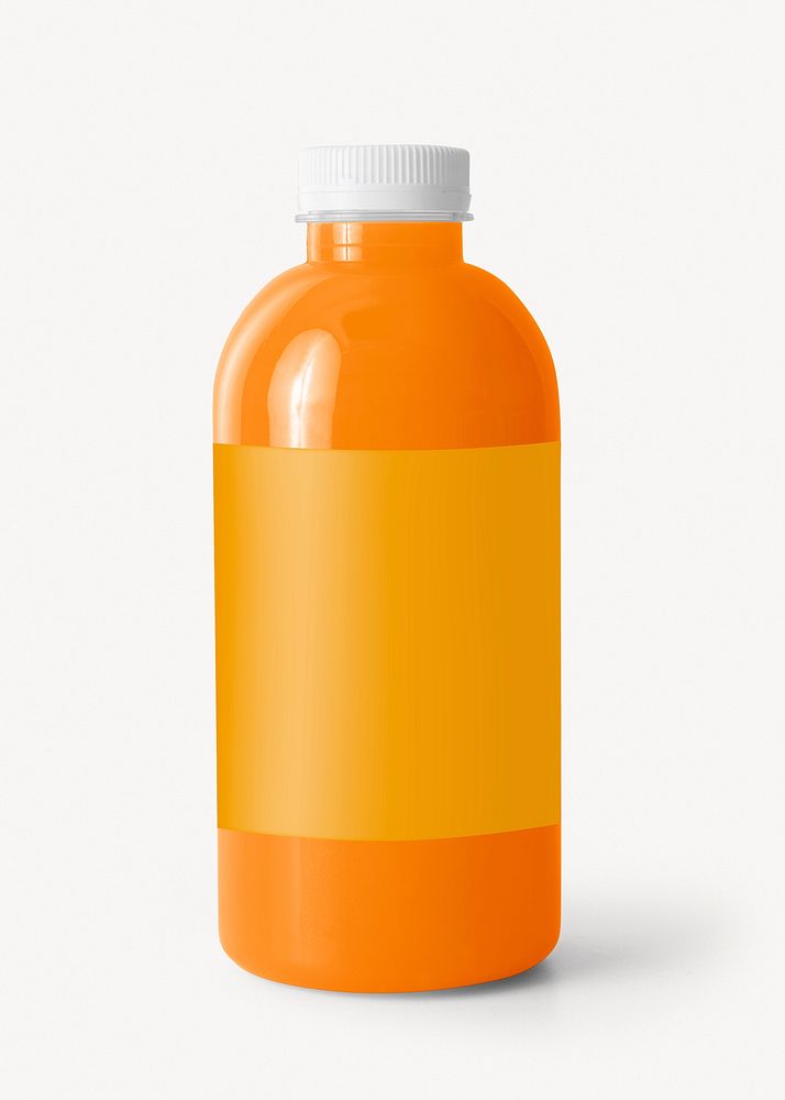 Orange juice bottle collage element image