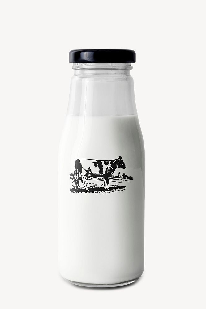 Milk bottle collage element image