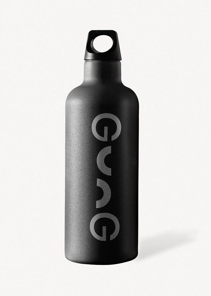 Sport bottle mockup psd in stainless steel in minimal design