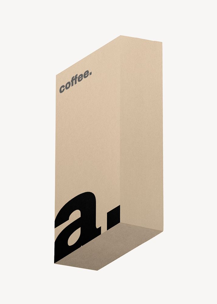 Kraft box packaging mockup psd for coffee products in minimal design