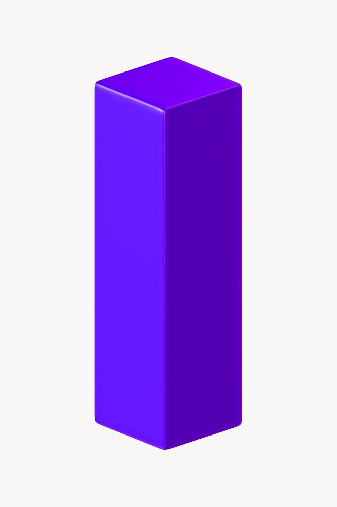 3D purple column, cuboid shape illustration