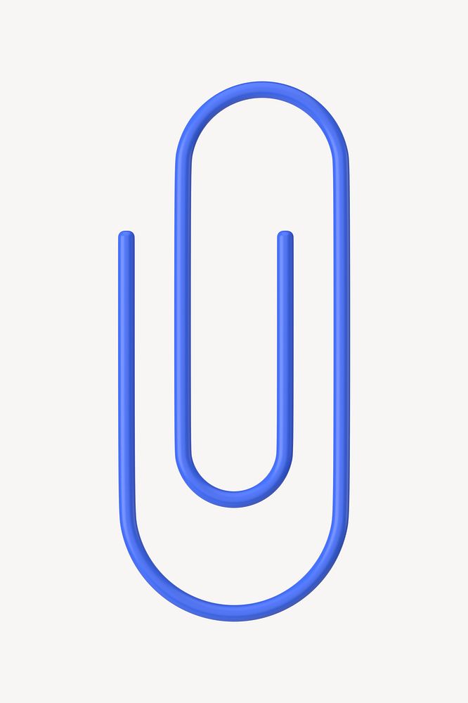 Blue paperclip, 3D business icon graphic