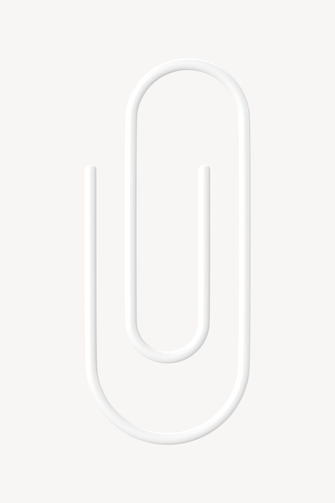 White paperclip, 3D business icon graphic