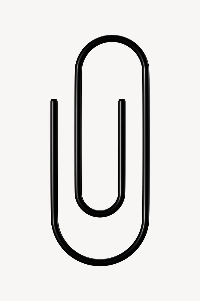 Black paperclip, 3D business icon graphic