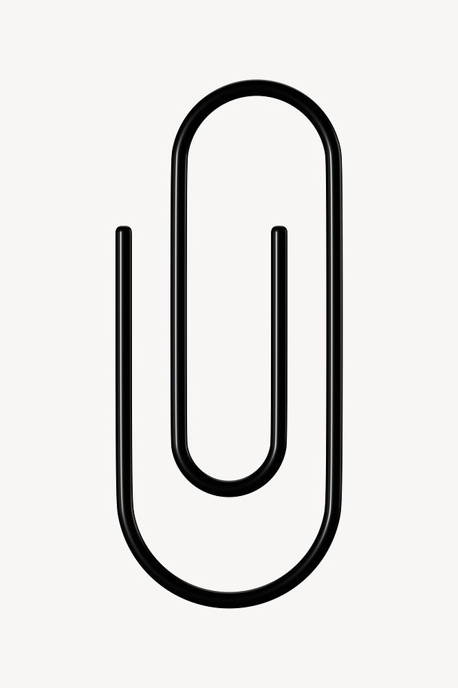 Black paperclip 3D business icon psd