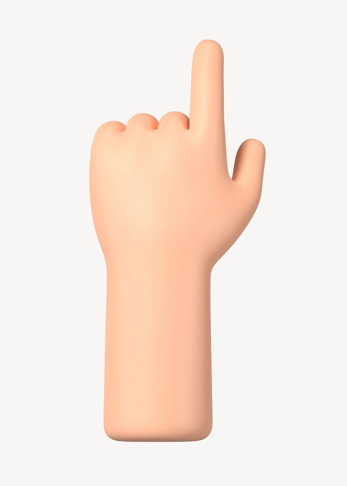 Finger-pointing hand gesture, 3D illustration psd