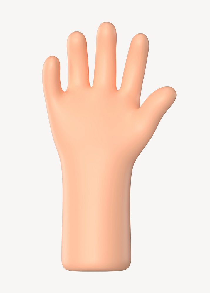 Raised hand gesture, 3D illustration psd