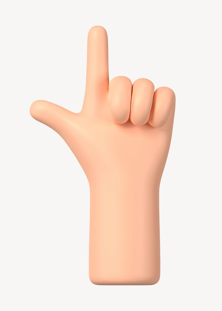 Finger-pointing hand gesture, 3D illustration