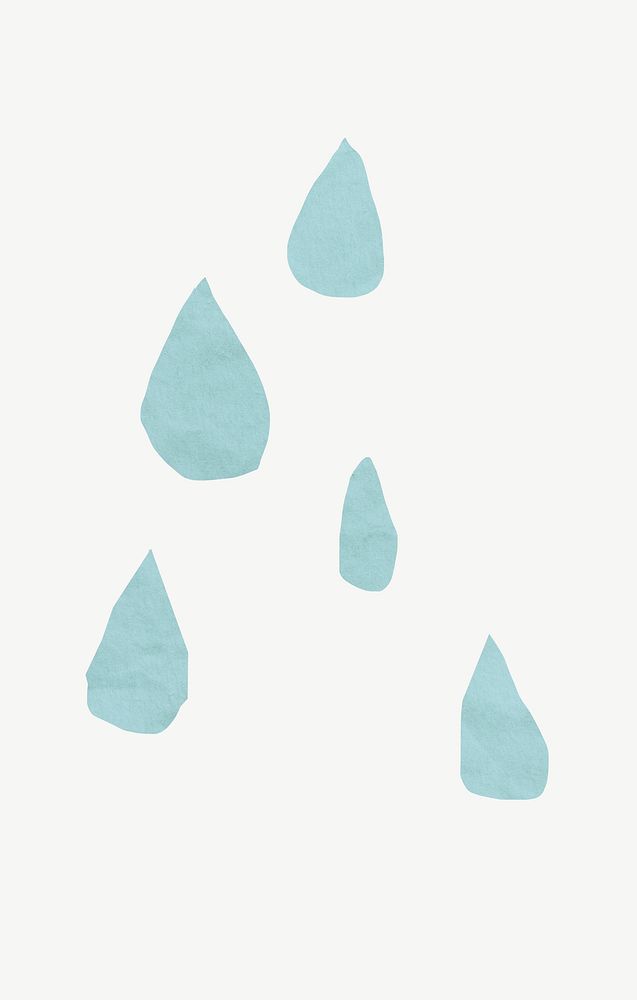 Water drops collage element psd