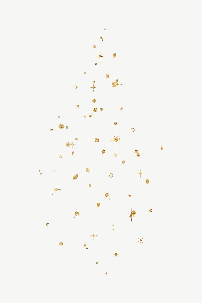 Gold snow, festive collage element psd