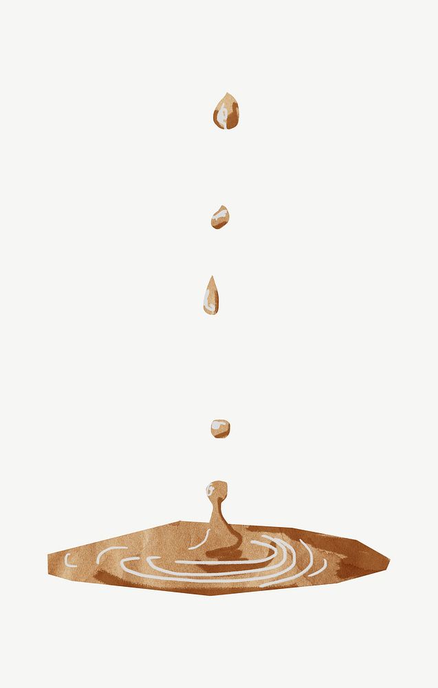 Coffee pouring, journal collage element psd