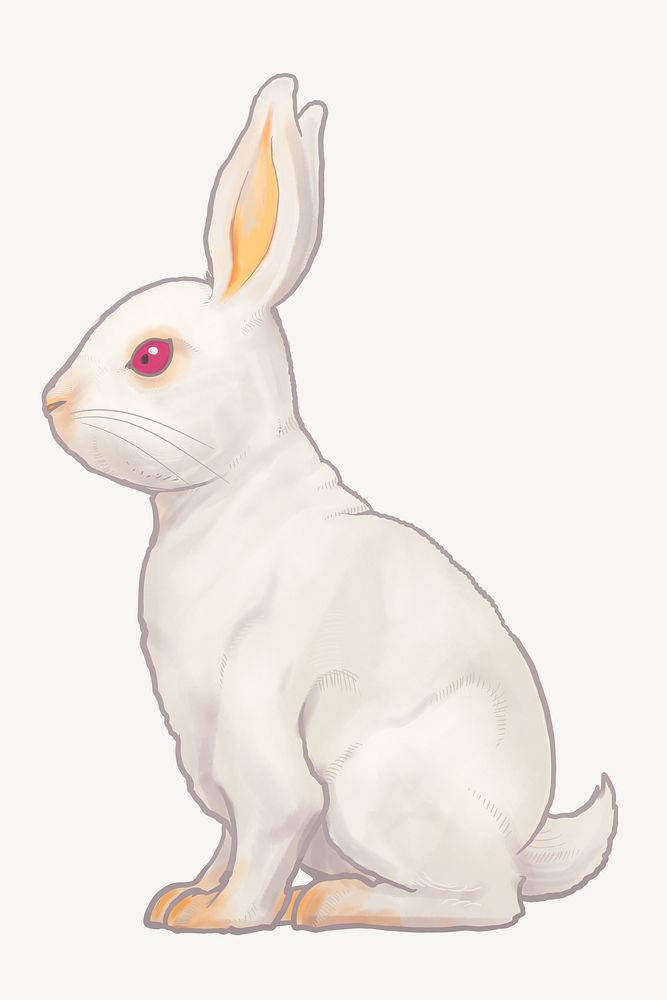 White rabbit, Chinese zodiac animal illustration