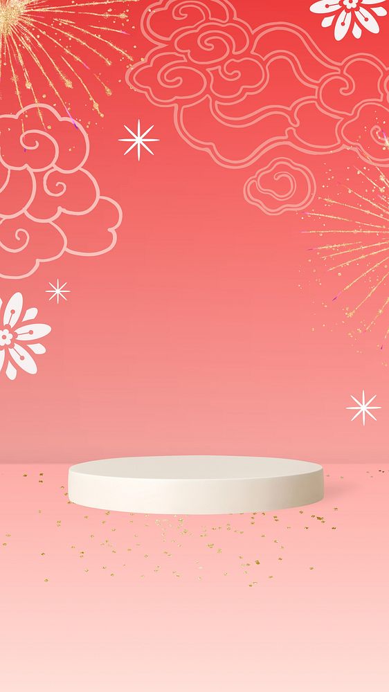 Chinese product backdrop mobile wallpaper, 3D base