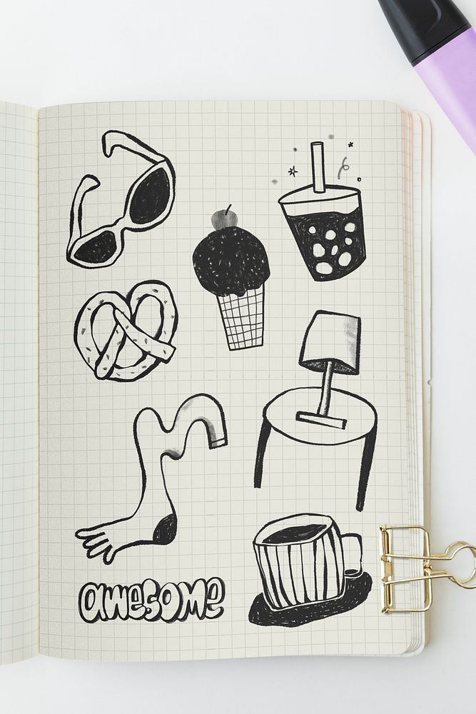 Open notebook mockup, realistic journal, customizable design psd