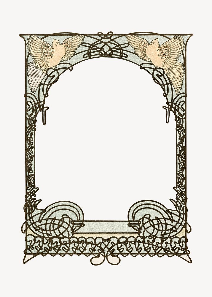 Alphonse Mucha's ornate frame, vintage art nouveau, remixed by rawpixel