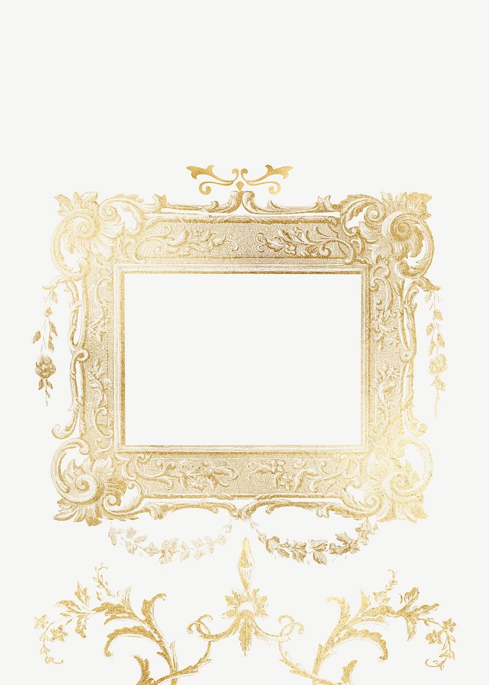Gold vintage photo frame, luxurious design psd, remixed from the artwork of Nicholas Acampora