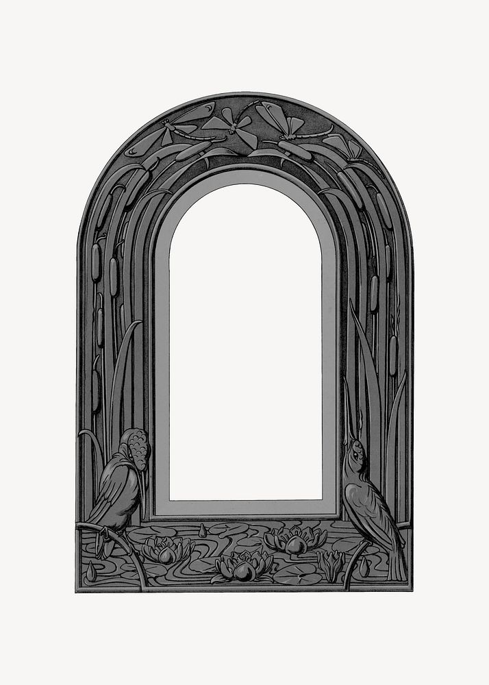Carved wood frame, vintage arch shape