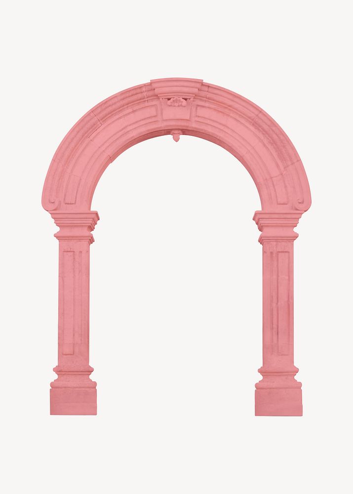 Greek arch pillar, pink vintage design