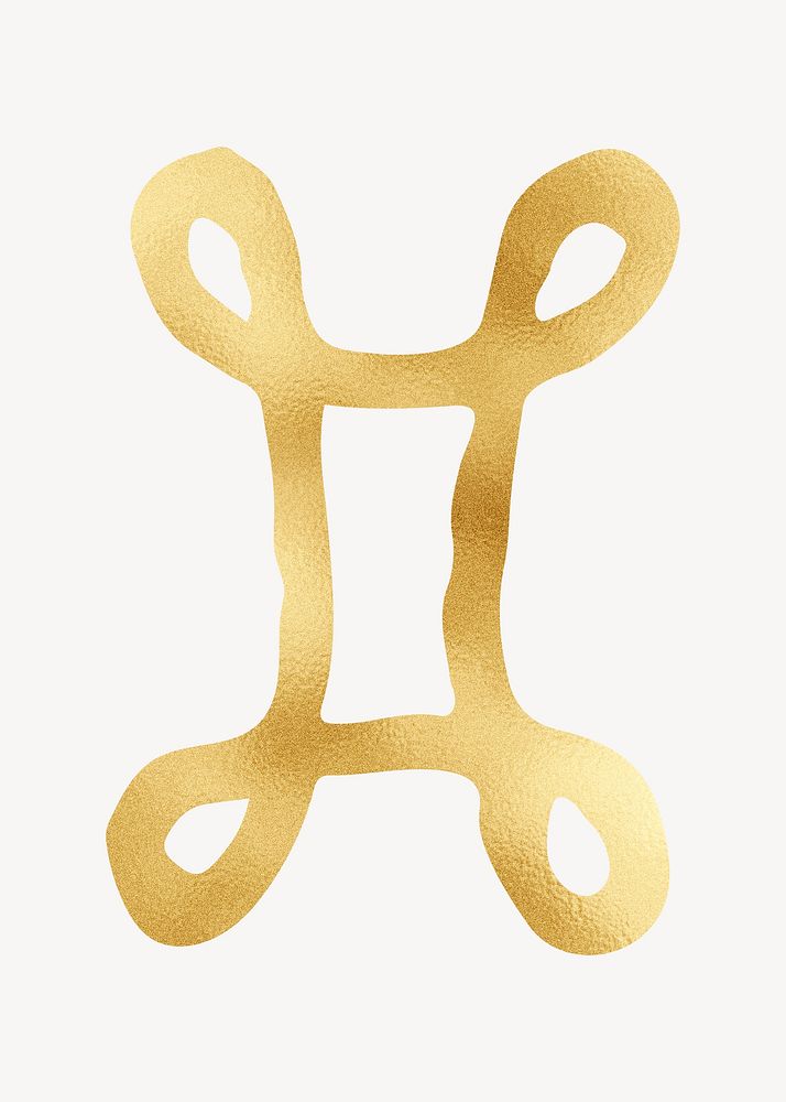Gold Gemini zodiac sign illustration