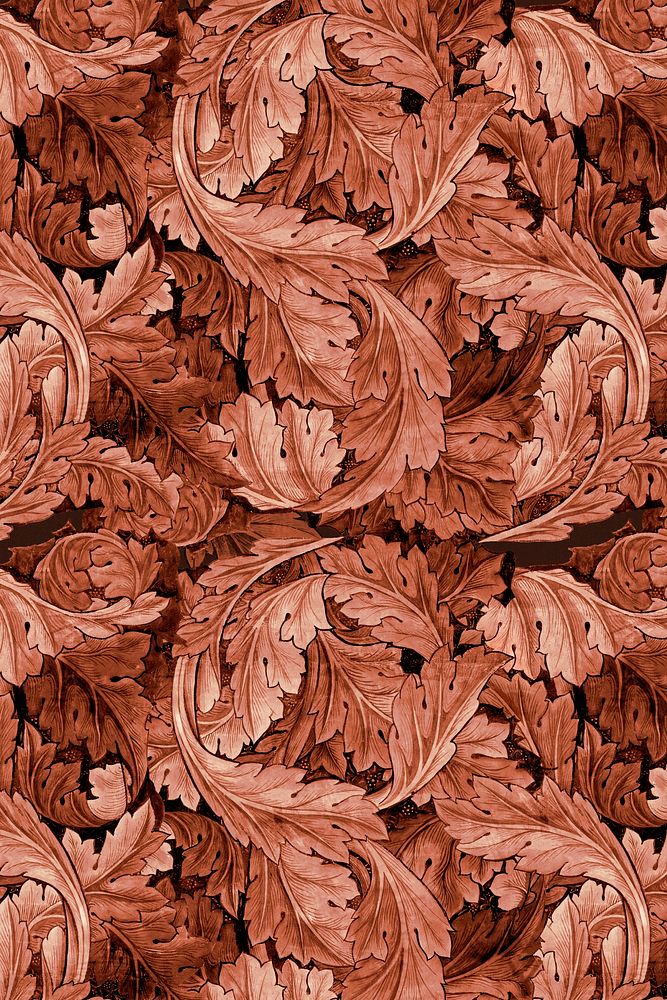 William Morris's fall desktop wallpaper, famous Art Nouveau artwork illustration, remixed by rawpixel