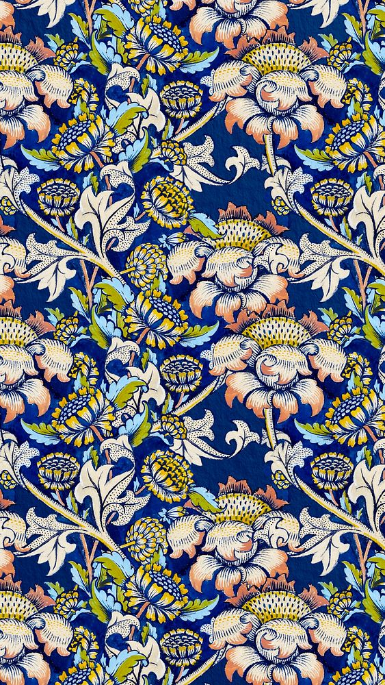 William Morris's floral iPhone wallpaper, botanical pattern design