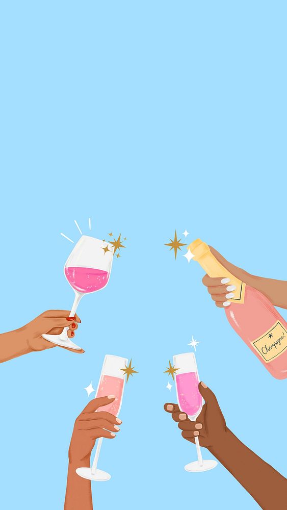 Celebration drinks iPhone wallpaper, cute party background