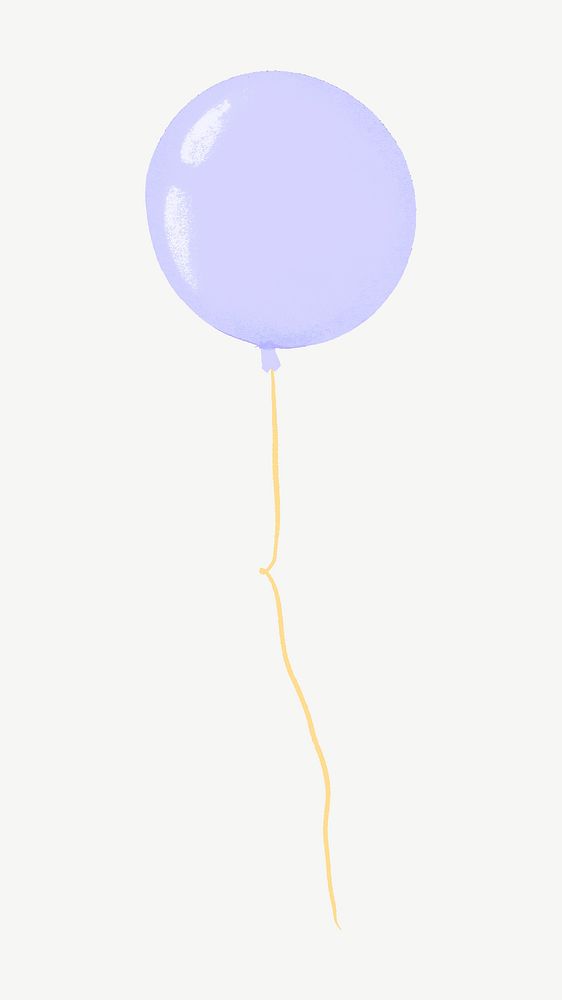 Purple balloon, birthday party decor collage element psd