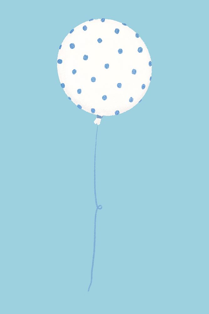 Polka dotted balloon, blue party decor