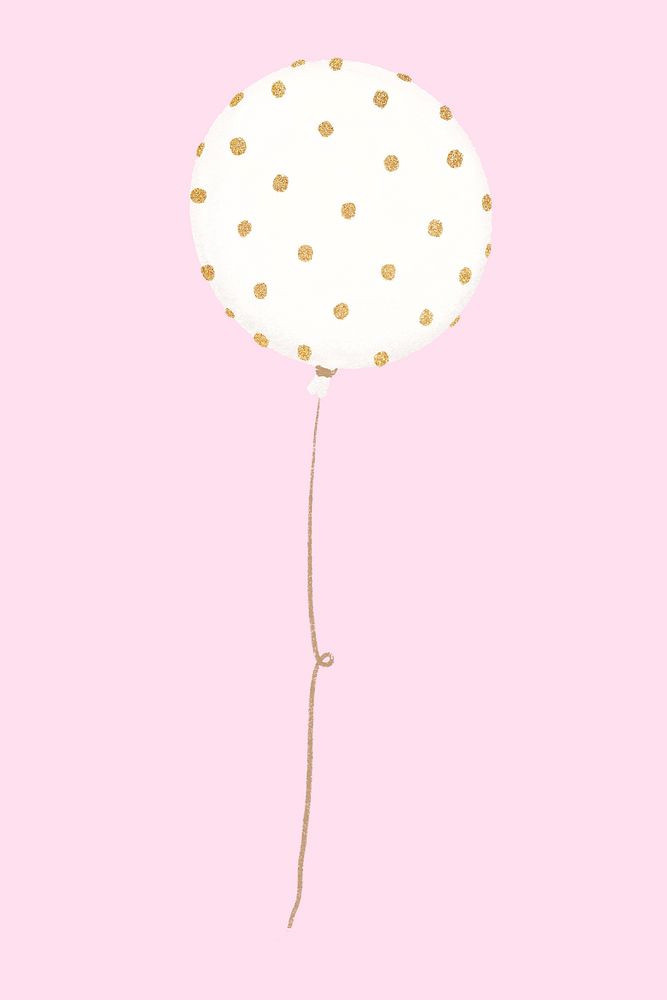 Polka dotted balloon, gold party decor