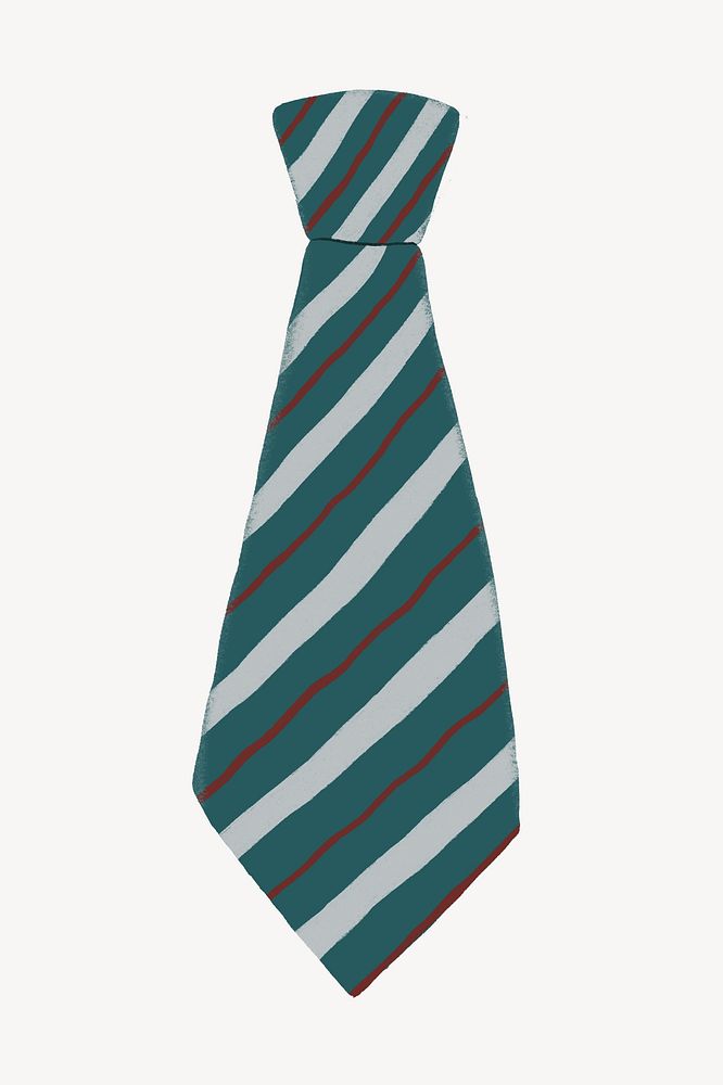 Green striped necktie, apparel graphic