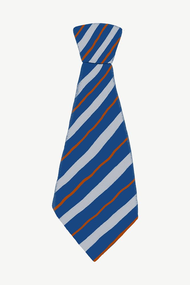 Blue striped necktie, apparel collage element psd