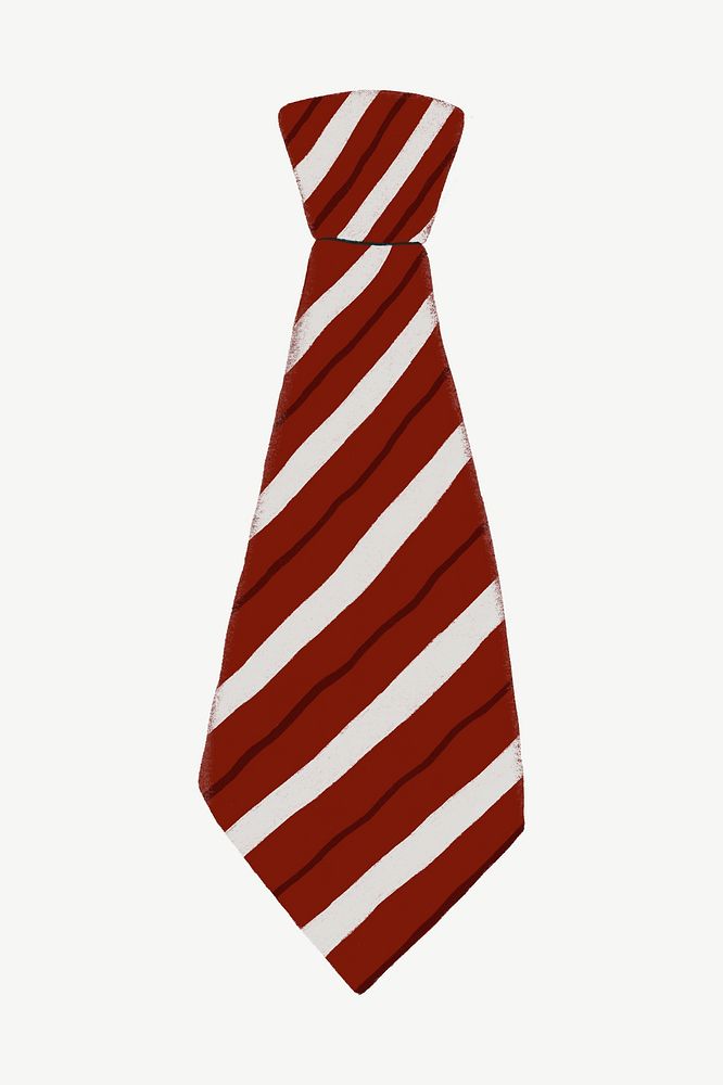 Red striped necktie, apparel collage element psd