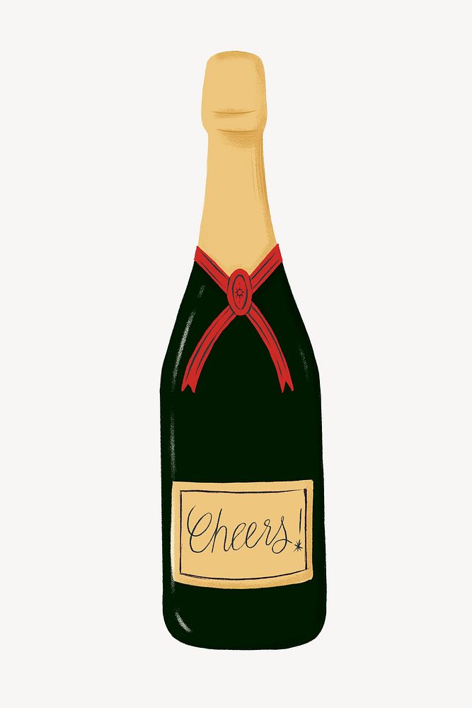 Champagne bottle, celebration drink graphic