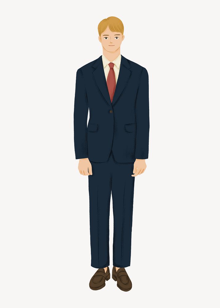 Blonde businessman, character illustration