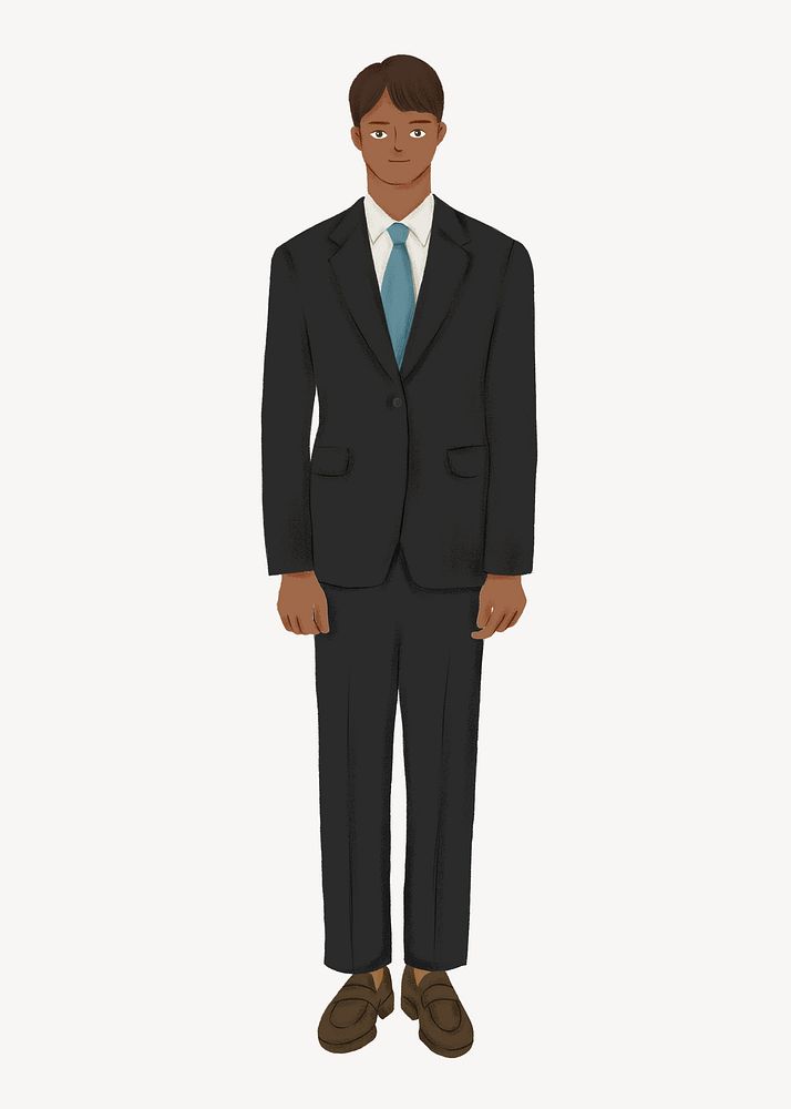 Black businessman, character collage element